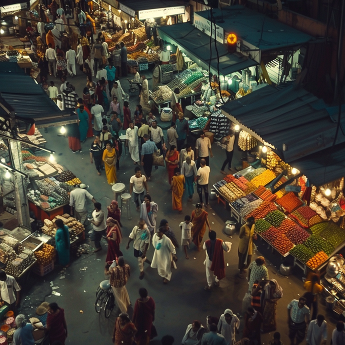 A Bird’s Eye View of India’s Vibrant Market Life