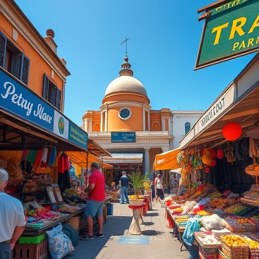 A Vibrant Amsterdam Market Under a Sunny Sky