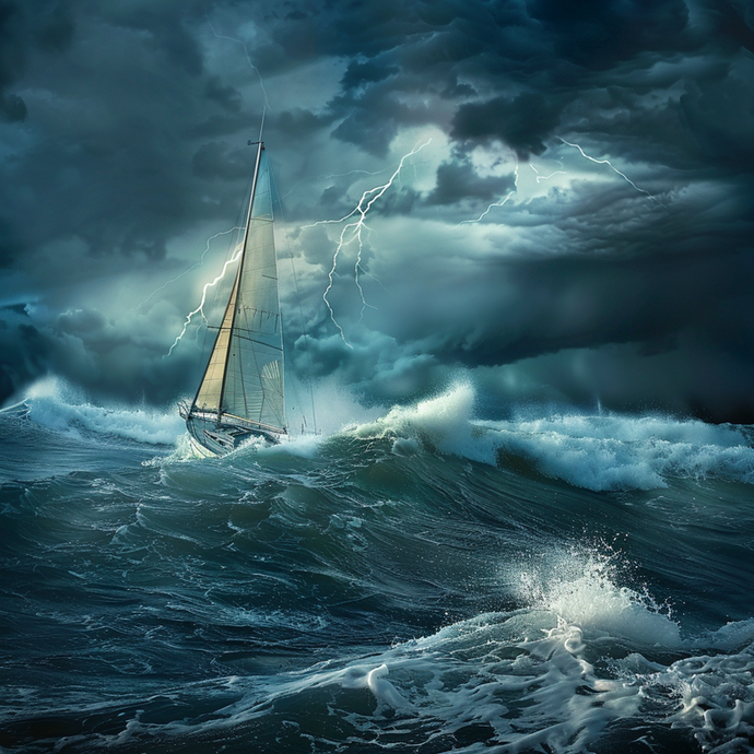 Tiny Boat, Mighty Storm: A Sailboat Battles the Elements