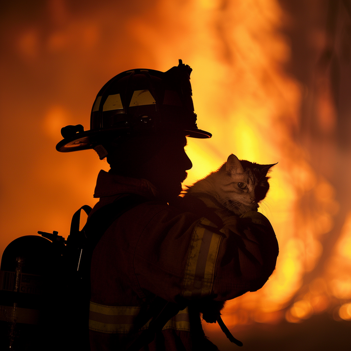 Hero in the Flames: Firefighter Rescues Cat from Burning Building