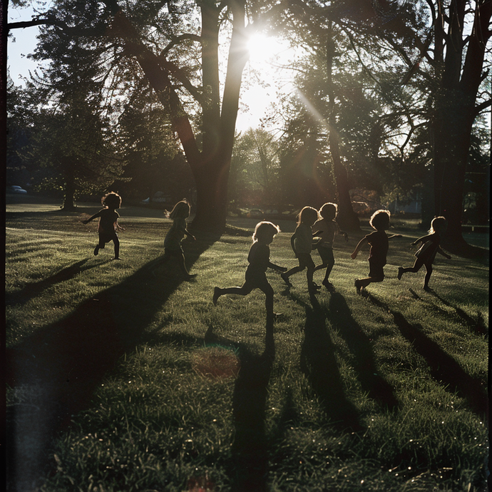 Sun-Kissed Silhouettes: A Moment of Childhood Joy