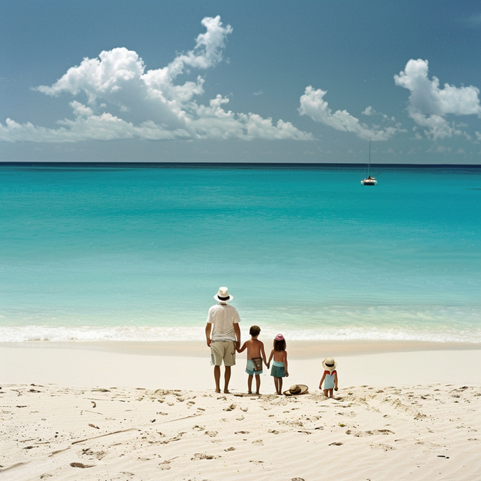 Family Bliss on a Pristine Beach