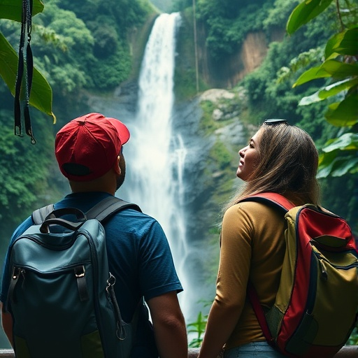 Awe-Inspiring Waterfall: A Couple’s Serene Escape