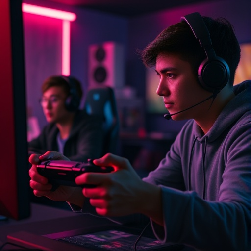 Lost in the Neon Glow: A Gamer’s Focus