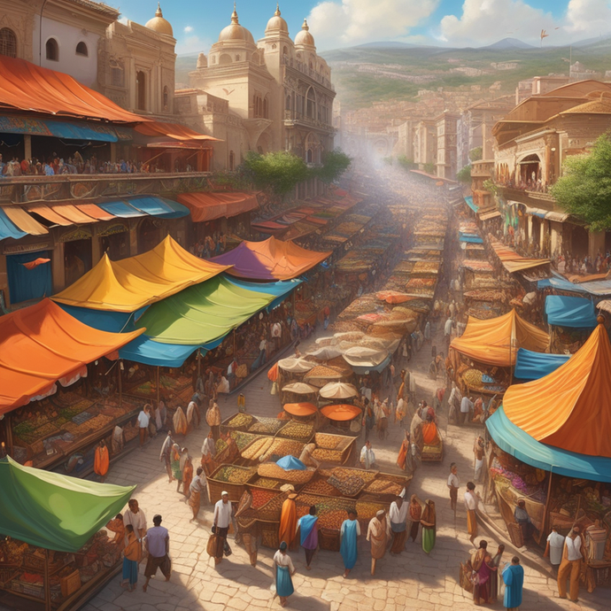 A Bird’s Eye View of Bustling Market Life