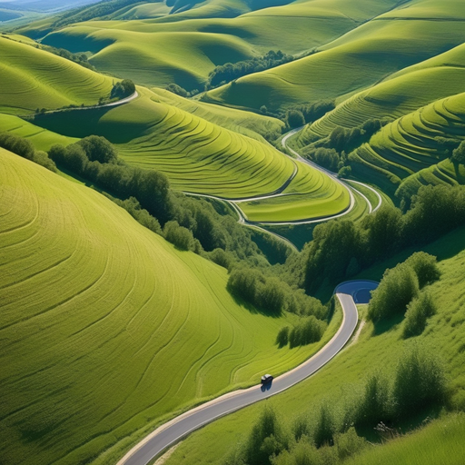 Serene Journey Through Rolling Hills