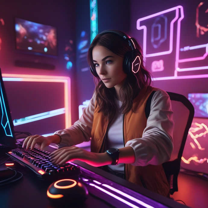 Lost in the Neon Glow: A Gamer’s Focus