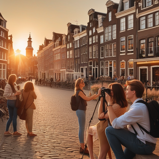 Golden Hour Stroll: Tranquility Amidst Urban Life