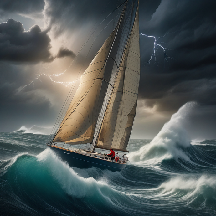 Battling the Storm: A Sailboat’s Perilous Journey