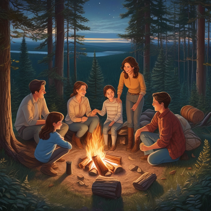 Campfire Companionship: A Moment of Warmth and Joy