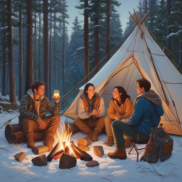 Finding Comfort in the Cold: A Campfire Under the Northern Lights