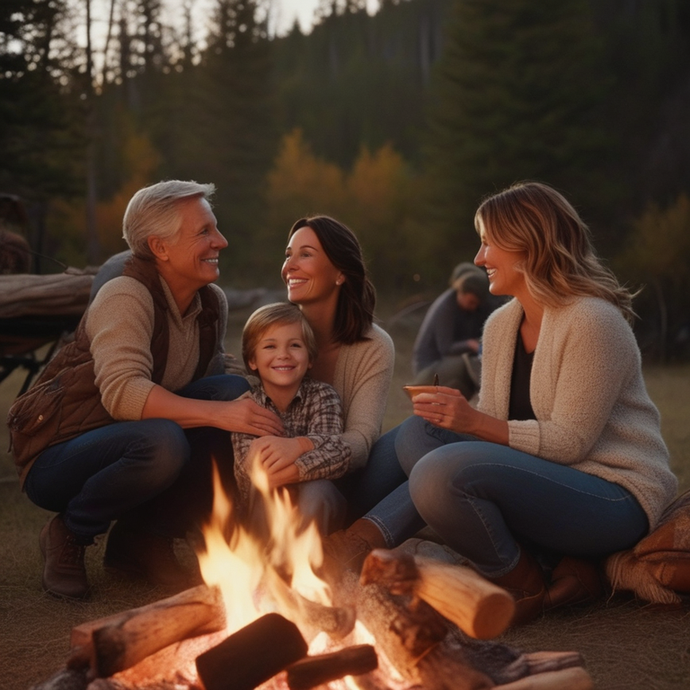 Firelight Intimacy: A Family’s Warm Embrace