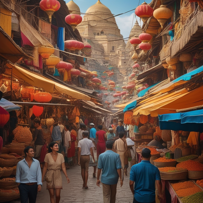 Immerse Yourself in the Vibrant Chaos of an Indian Market