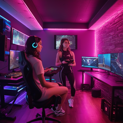 Neon Nights: Two Gamers Light Up the Room