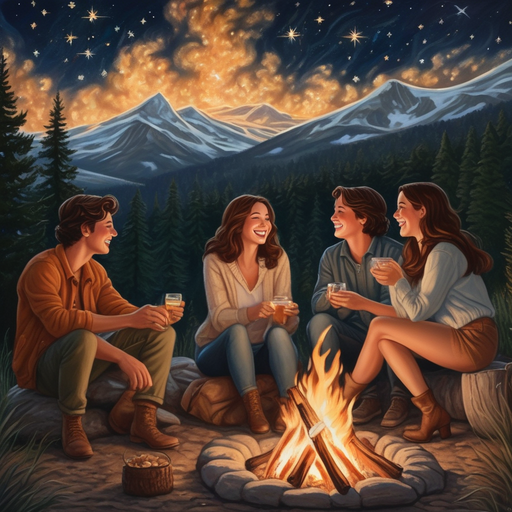 Campfire Tales Under a Starry Sky