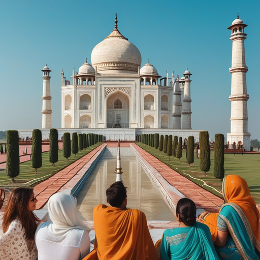 Tranquility at the Taj Mahal: A Moment of Reflection