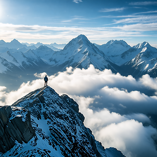 A Lone Hiker Conquers the Clouds