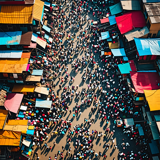 Lost in the Labyrinth of Color: A Bustling Indian Marketplace