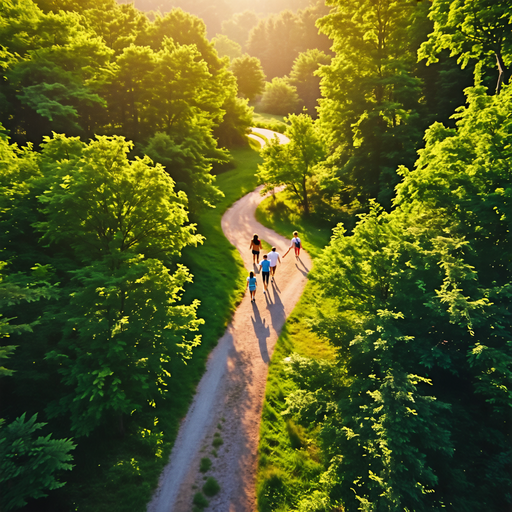 Sun-Dappled Path Through Tranquil Woods