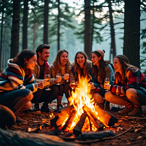 Bonfire Bliss: Friends Gather Under the Stars