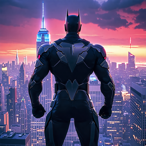 Gotham’s Guardian Watches Over the Sunset