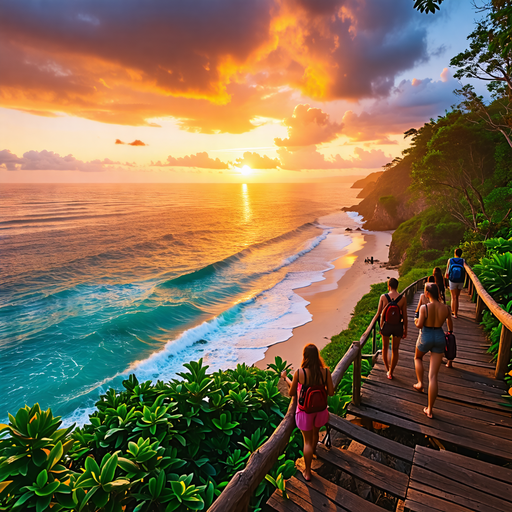 Sunset Serenity: A Tropical Path to Adventure