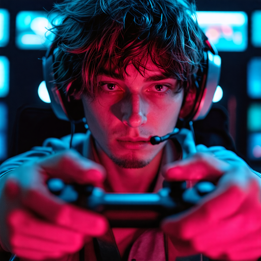 Lost in the Glow: A Gamer’s Intense Focus