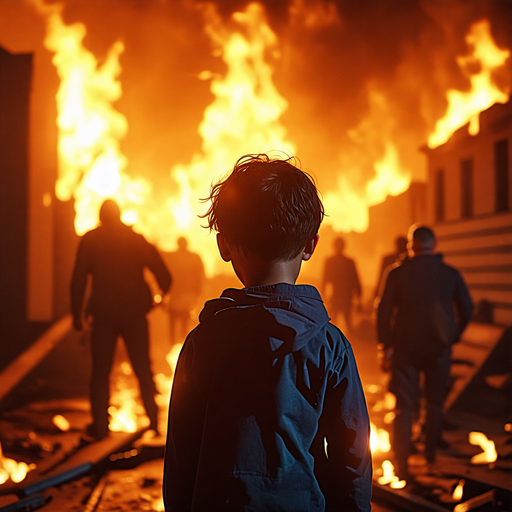 Young Boy Witnesses Devastating Fire, His Fear Palpable