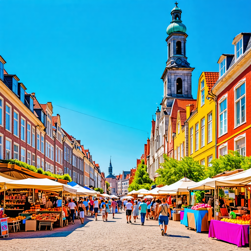 Vibrant European Street Market: A Feast for the Senses