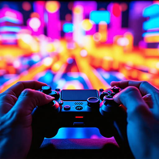 Immersed in the Neon Glow: A Gamer’s Hands Take Control