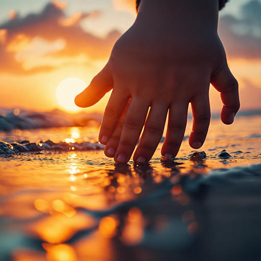 Sunset Serenity: A Hand Reaches for the Golden Hour