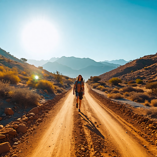 Silhouetted Against the Sun: A Hiker’s Journey Through the Desert