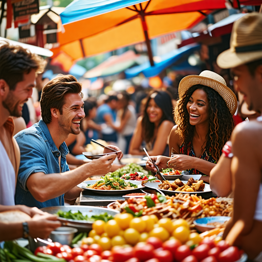 Friends, Food, and Fun: Capturing the Vibrant Energy of a Street Market