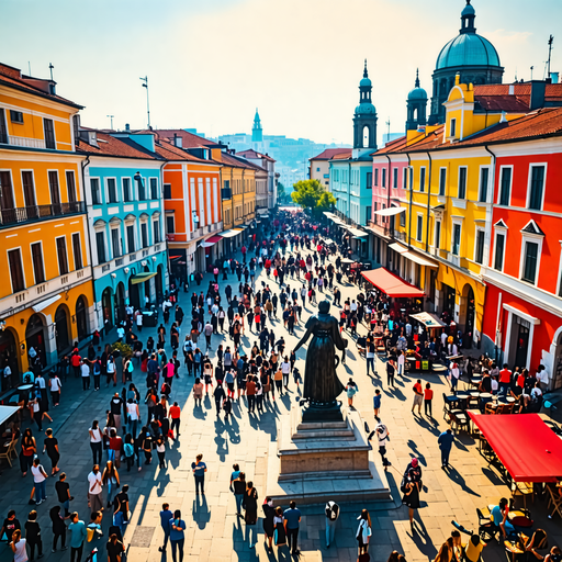 A Bird’s Eye View of City Life: Vibrant and Bustling