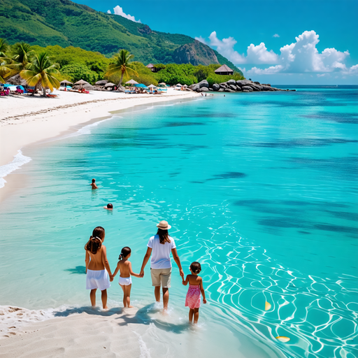 Family Bliss on a Pristine Beach