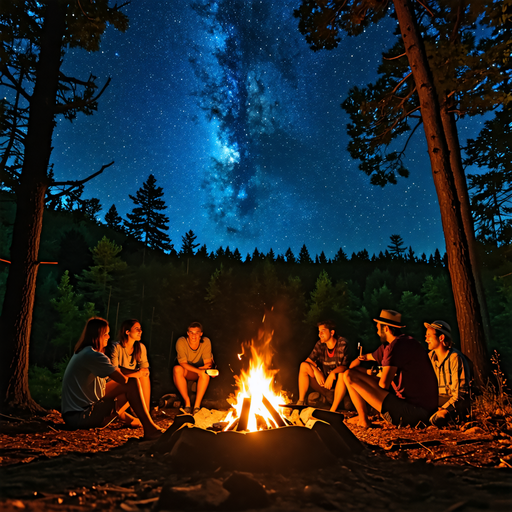 Campfire Tales Under a Starry Sky