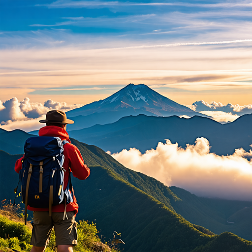 A Hiker’s Moment of Tranquility Amidst Majestic Peaks