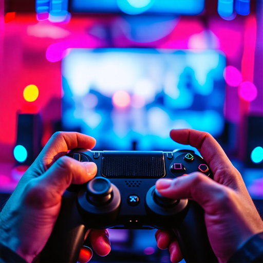 Lost in the Neon Glow: A Gamer’s Focused Intensity