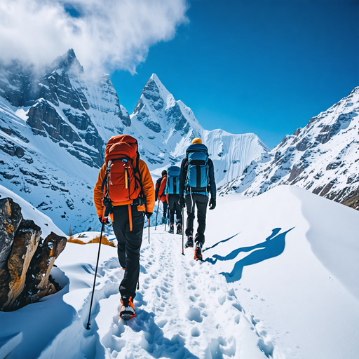 Adventure Awaits: Hikers Conquer Snowy Peaks