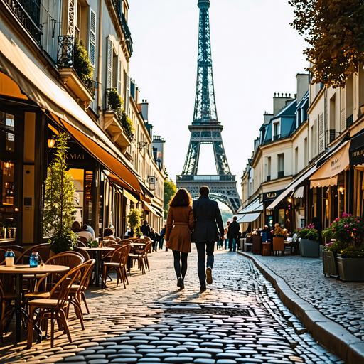 A Romantic Stroll in Paris: Love and Grandeur Under the Sun