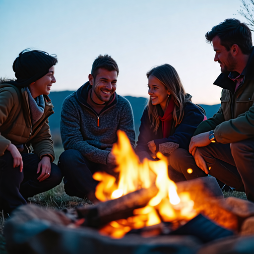 Campfire Companionship: A Night of Laughter and Warmth