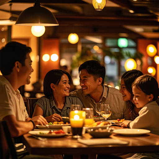 Laughter and Warmth: A Cozy Restaurant Scene