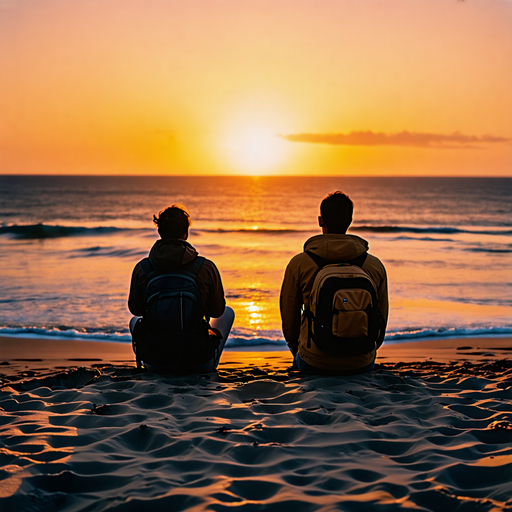 Silhouettes of Serenity: A Sunset on the Beach