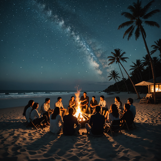 Milky Way Magic: Friends, Bonfire, and a Night to Remember