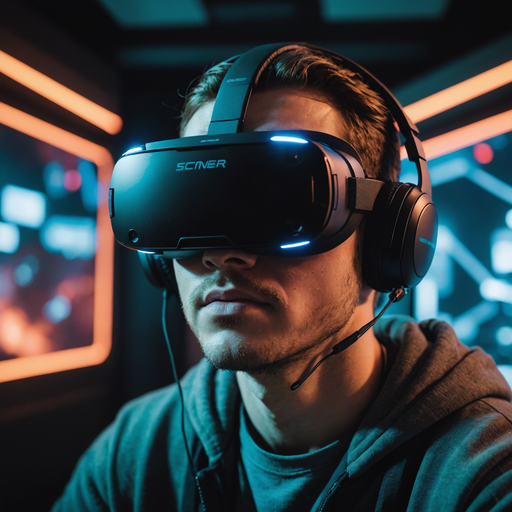 Lost in the Neon Glow: A Moment of Immersive Virtual Reality