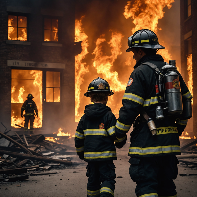 Courage in the Face of Flames: Firefighters Confront Burning Building