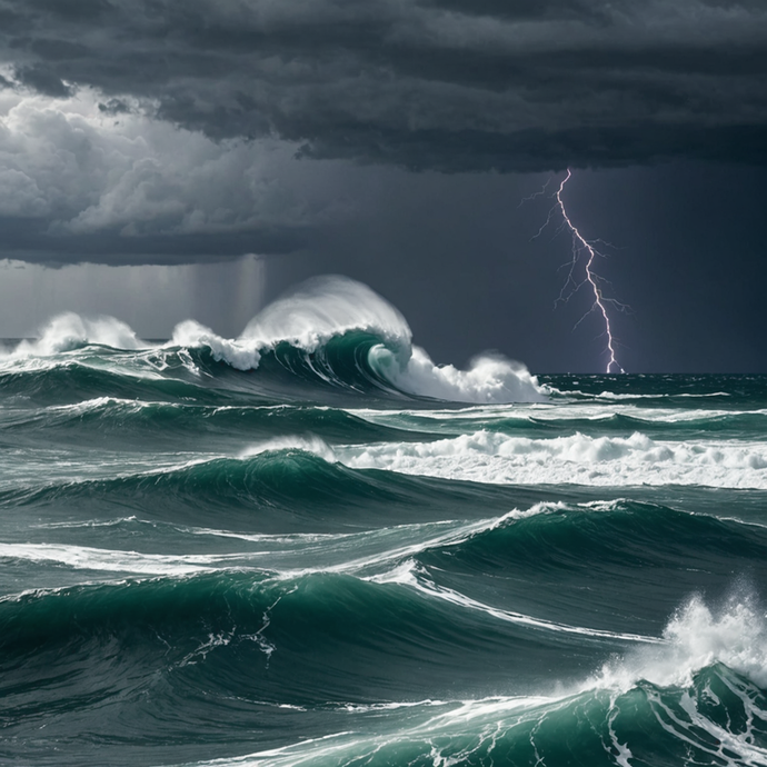 Nature’s Fury Unleashed: A Stormy Seascape of Power and Awe