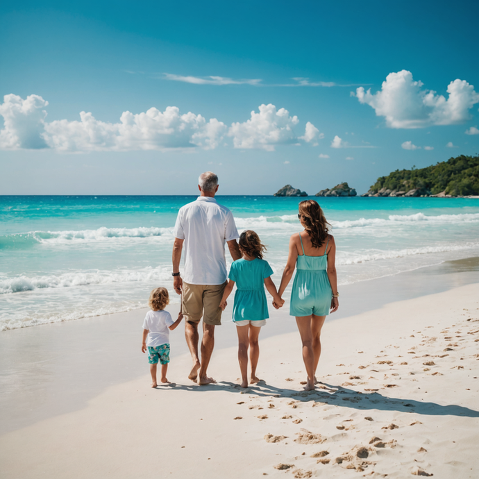 Family Bliss on a Pristine Beach