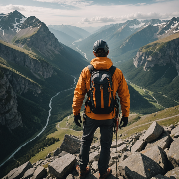 Contemplating the Vastness: A Hiker Finds Solitude on a Mountain Peak