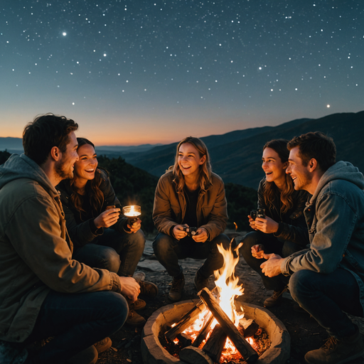 Campfire Tales Under a Starry Sky